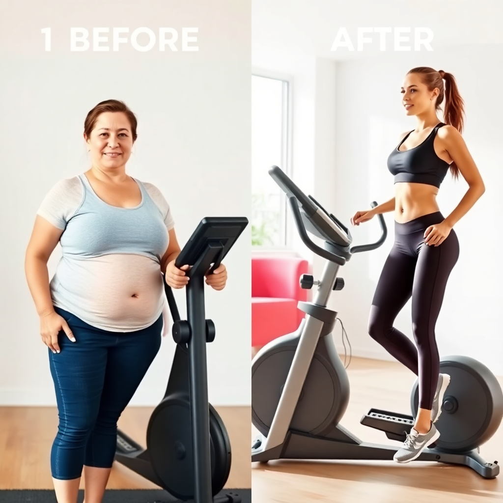 vélo elliptique avant/après 1 mois