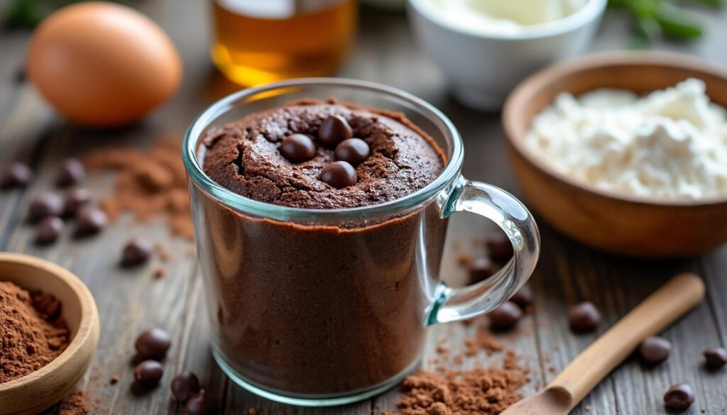 découvrez une recette rapide et facile de mug cake chocolat healthy, idéale pour une pause gourmande et saine en quelques minutes.